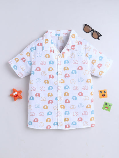 Boys Cotton Shirt - Baby Elephant