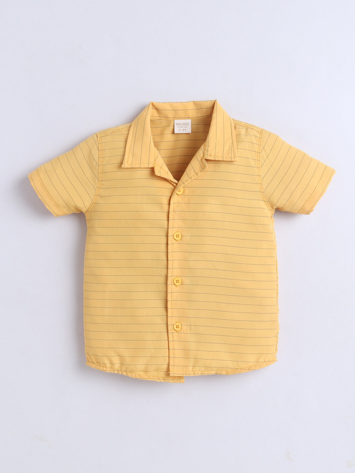 Boys Polycotton Shirt - Mustard Stripes
