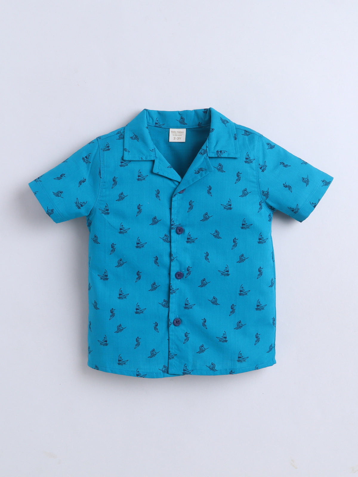 Boys Cotton Shirt - Surf Print