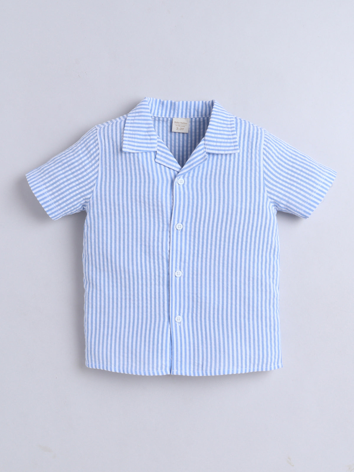 Boys Cotton Shirt - Blue Stripes