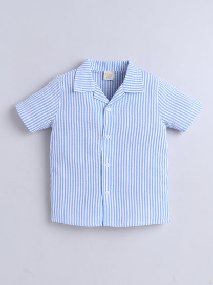 Boys Cotton Shirt - Blue Stripes