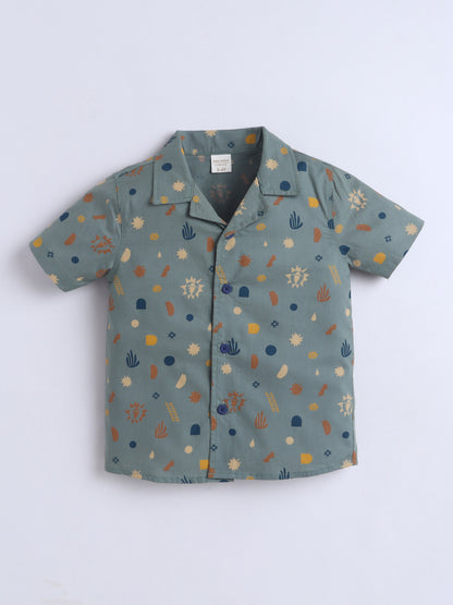 Boys Cotton Shirt - Boho Sun AOP