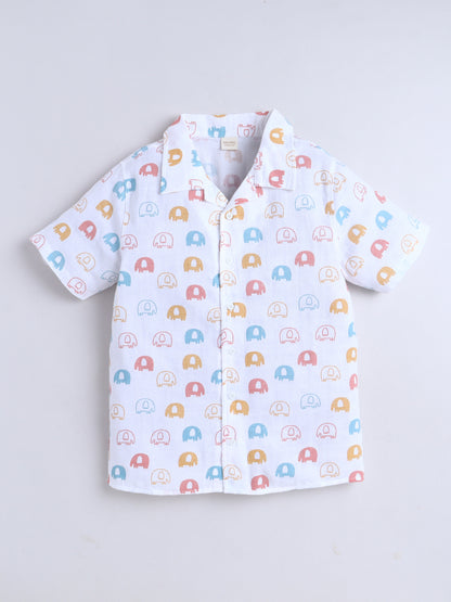 Boys Cotton Shirt - Baby Elephant
