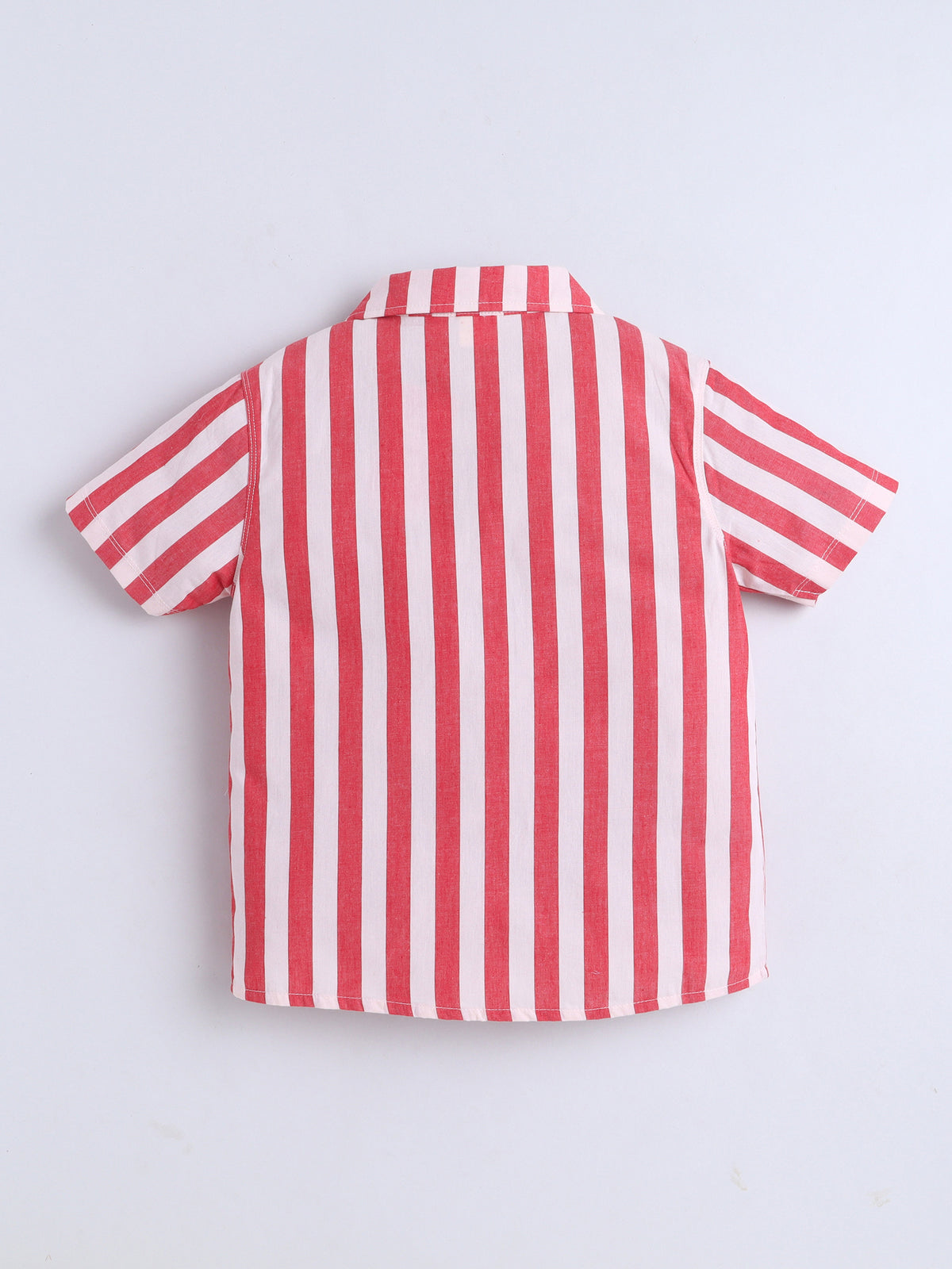 Boys Cotton Shirt - Red Stripes