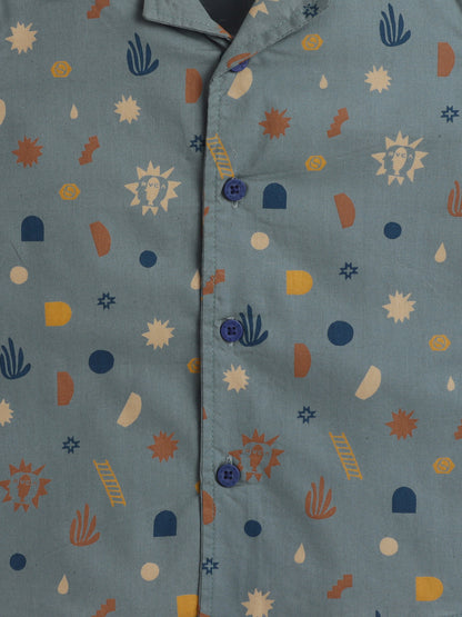 Boys Cotton Shirt - Boho Sun AOP