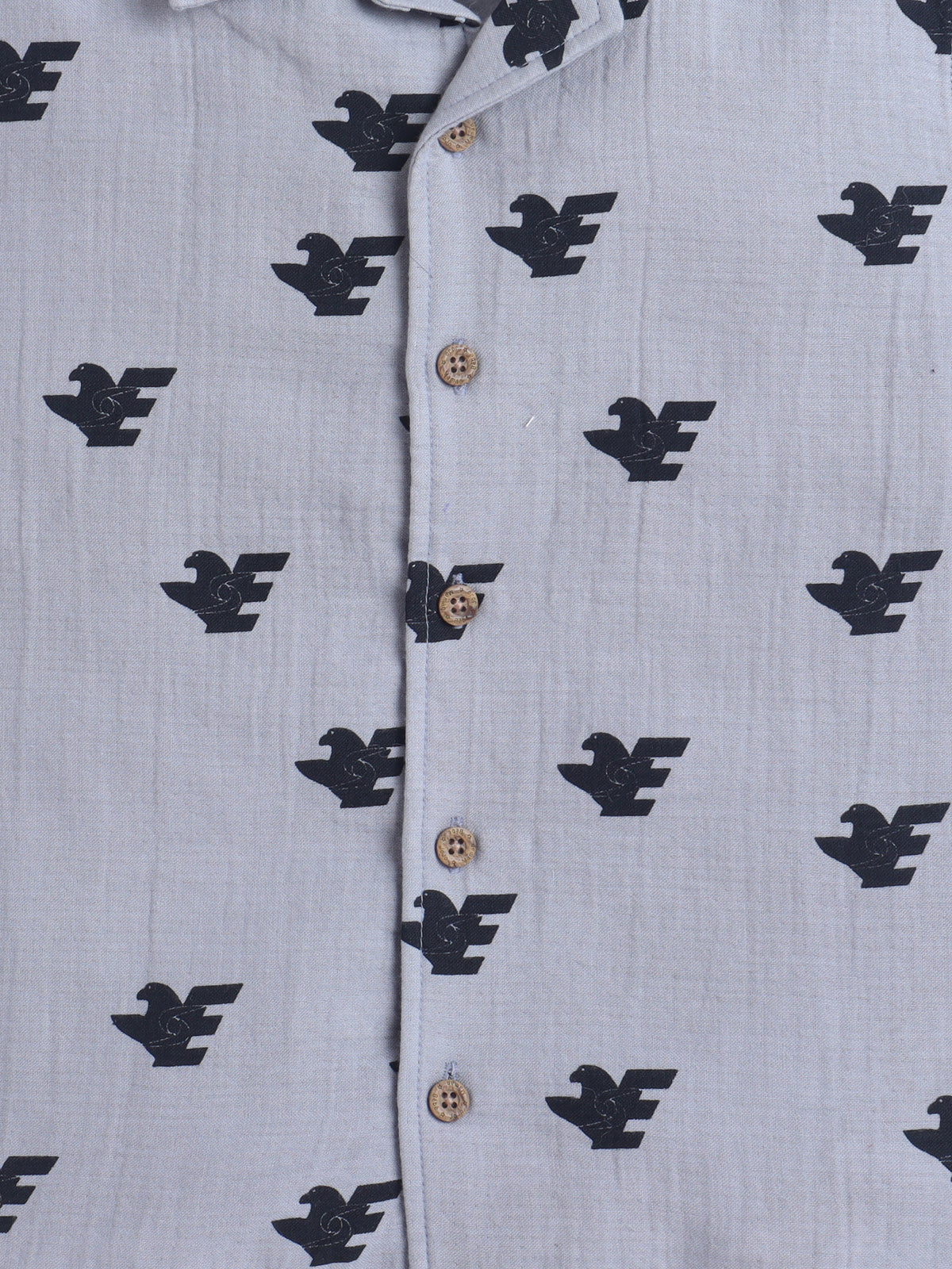 Boys Cotton Shirt - Grey Eagle