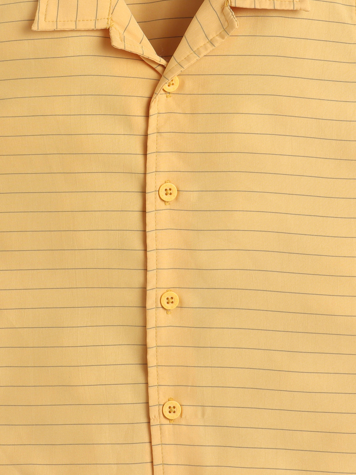 Boys Polycotton Shirt - Mustard Stripes