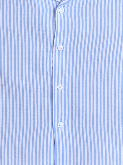 Boys Cotton Shirt - Blue Stripes
