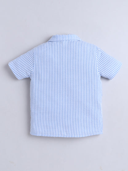 Boys Cotton Shirt - Blue Stripes