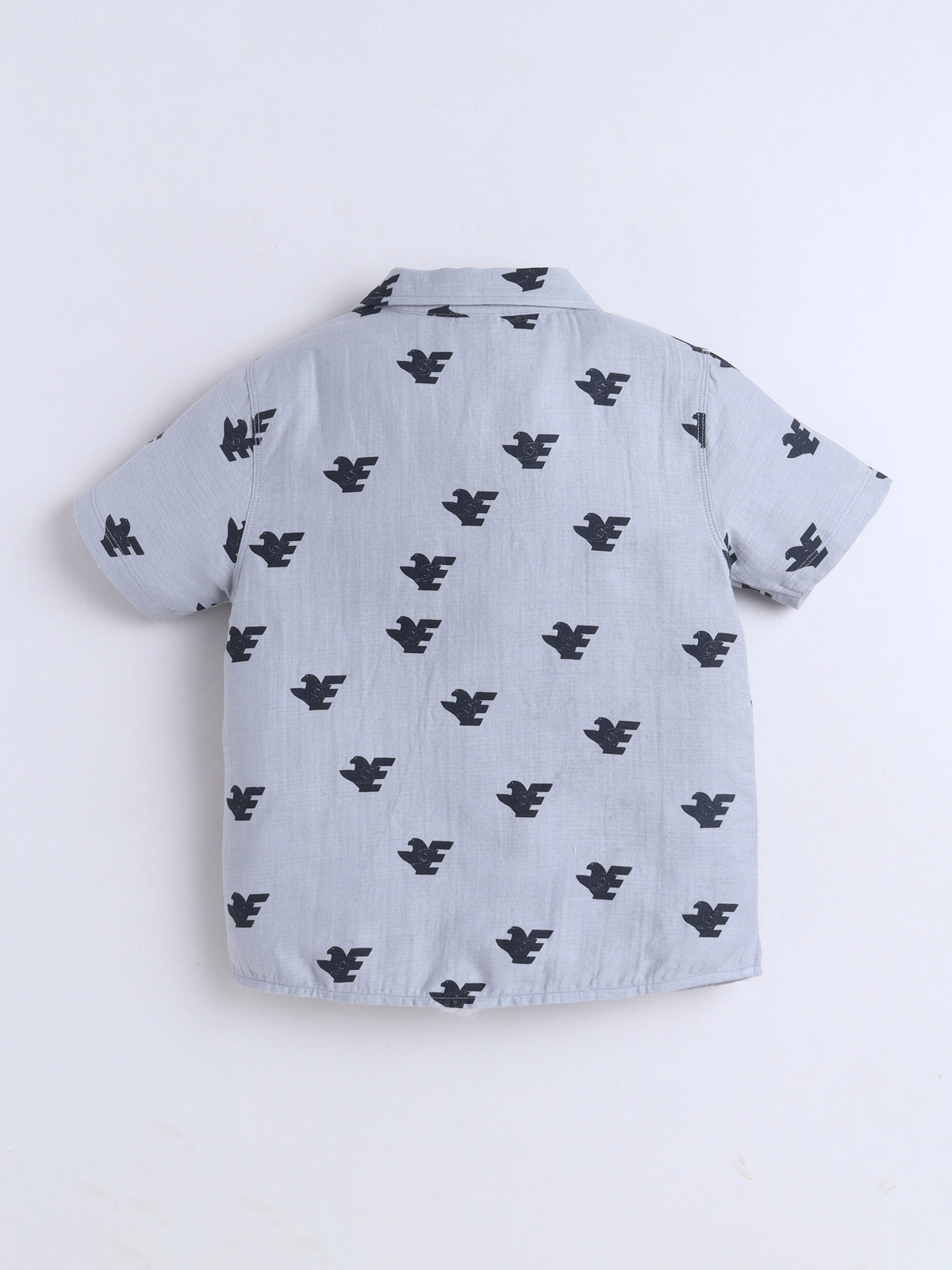 Boys Cotton Shirt - Grey Eagle
