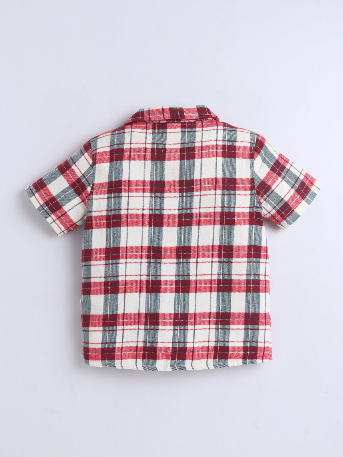Boys Cotton Shirt - Dark Red Checked