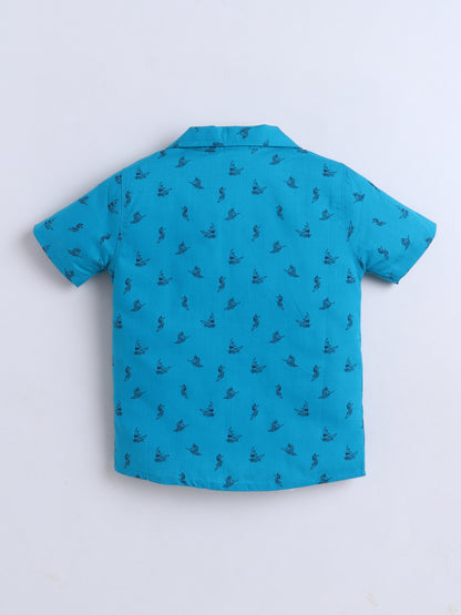 Boys Cotton Shirt - Surf Print
