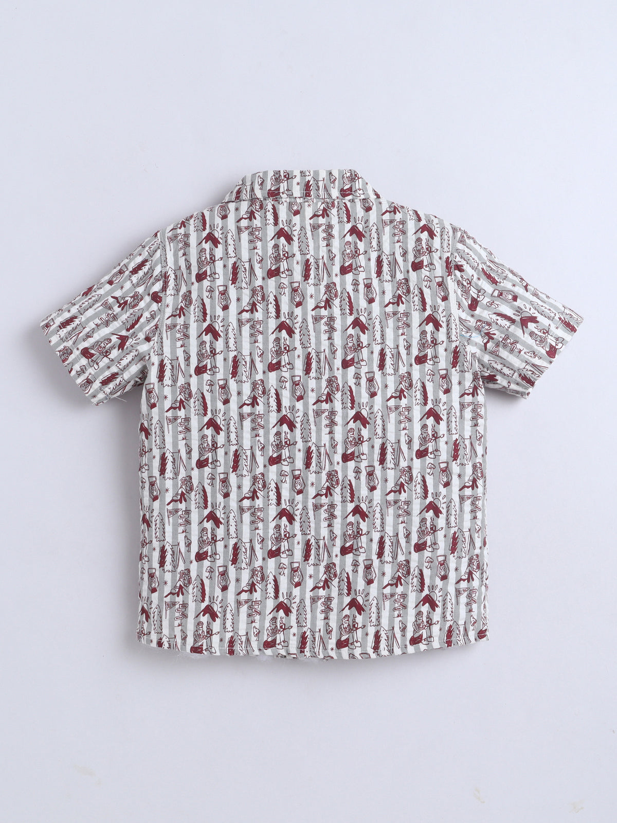 Boys Cotton Shirt - Creame Forest