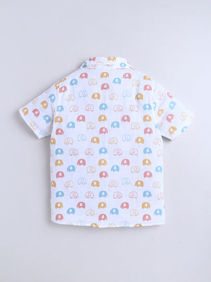 Boys Cotton Shirt - Baby Elephant