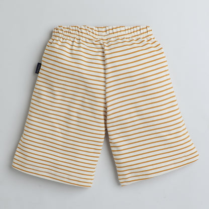 Boys Casual Printed Shorts - Yellow Mini Stripes