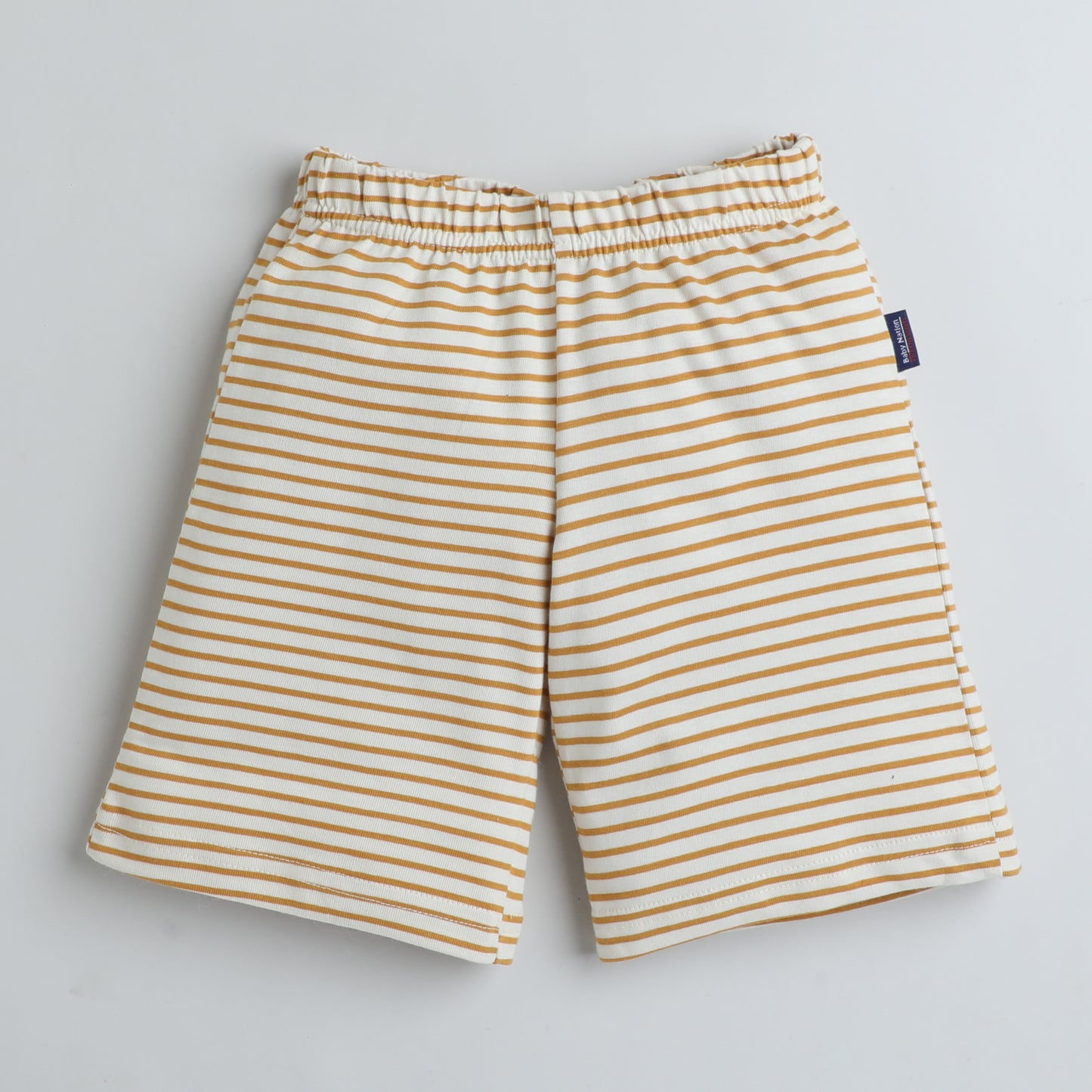 Boys Casual Printed Shorts - Yellow Mini Stripes