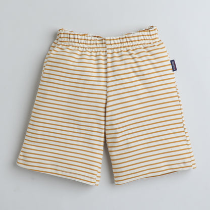 Boys Casual Printed Shorts - Yellow Mini Stripes