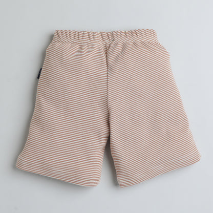 Unisex Shorts - Mini Brown Stripes