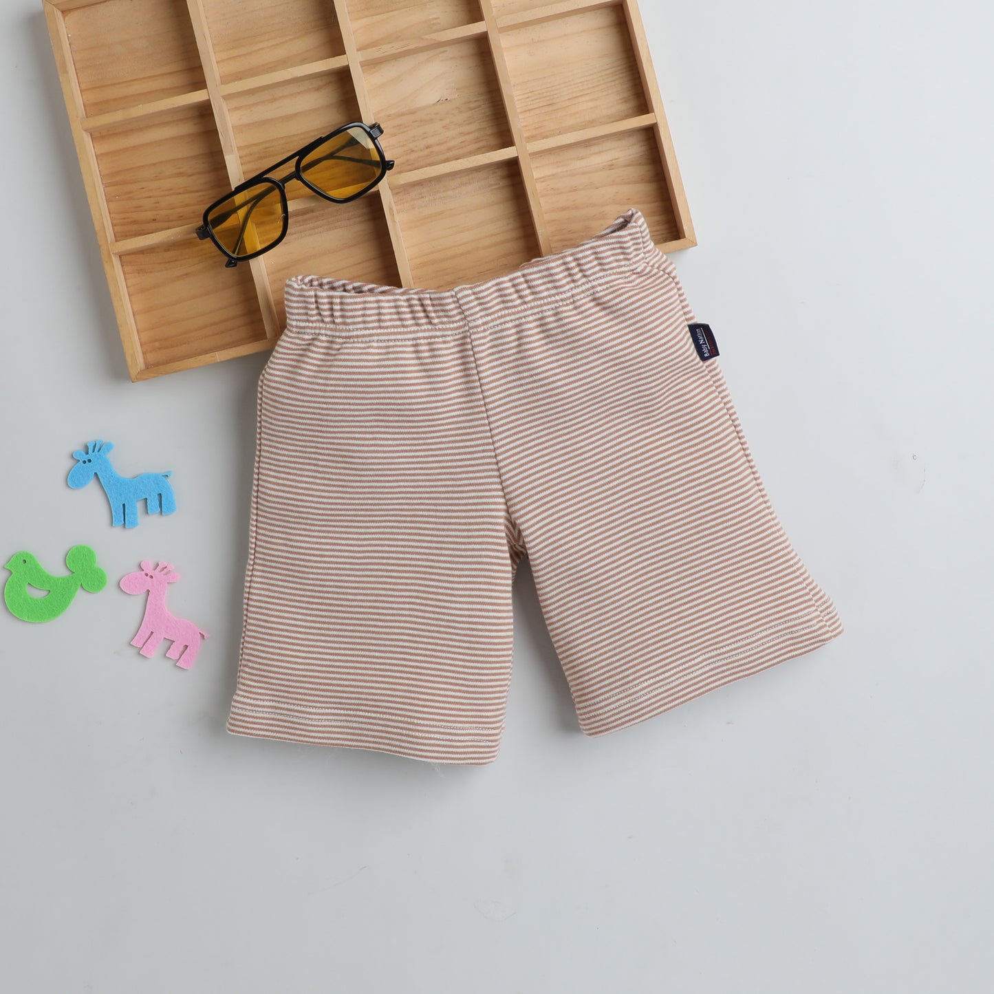 Unisex Shorts - Mini Brown Stripes