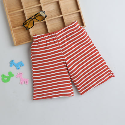 Boys Casual Printed Shorts - Rust
