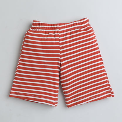 Boys Casual Printed Shorts - Rust