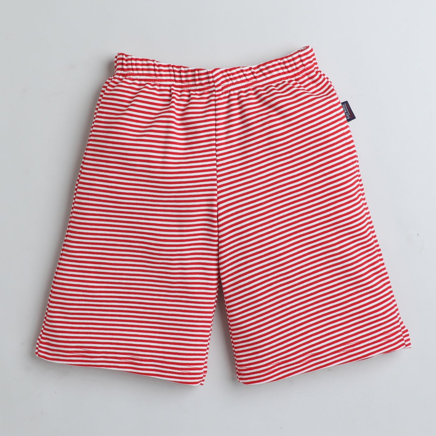 Boys Casual Printed Shorts - Mini Red Stripes