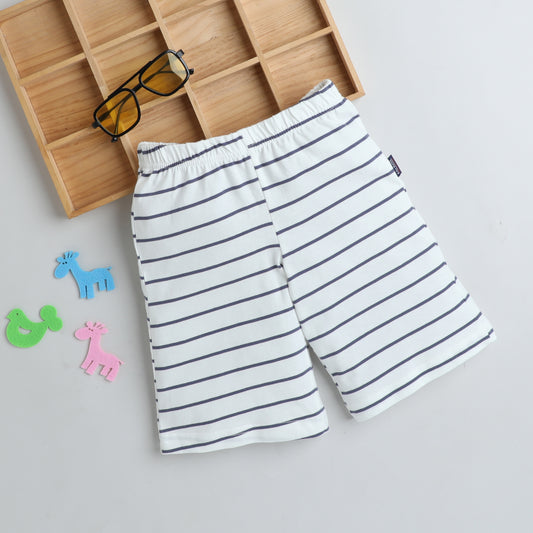 Boys Casual Printed Shorts -White