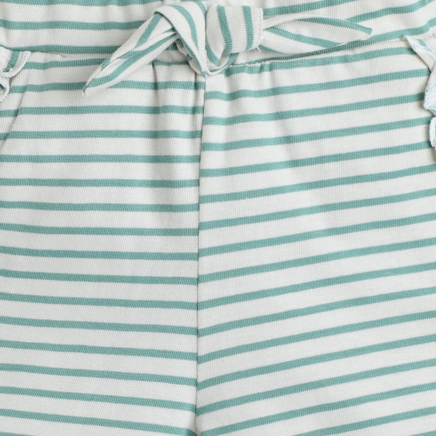 Striped Cotton Shorts with Ruffle Pockets