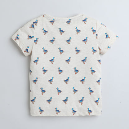 Girls Printed T-Shirt Beige – Duck Parade Design