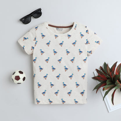 Girls Printed T-Shirt Beige – Duck Parade Design