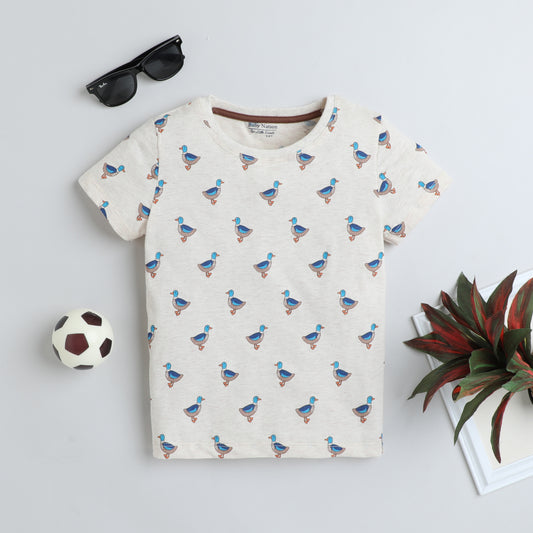 Girls Printed T-Shirt Beige – Duck Parade Design