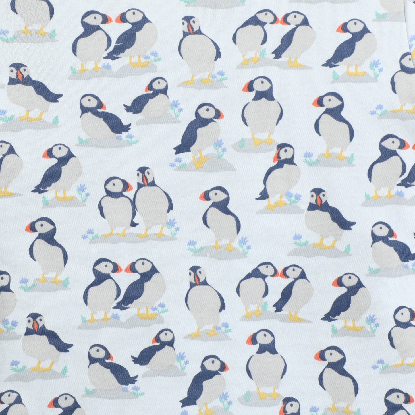 Girls Printed T-Shirt White – Puffin Party Design