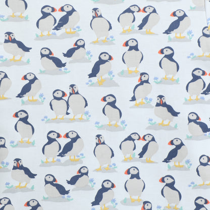 Girls Printed T-Shirt White – Puffin Party Design