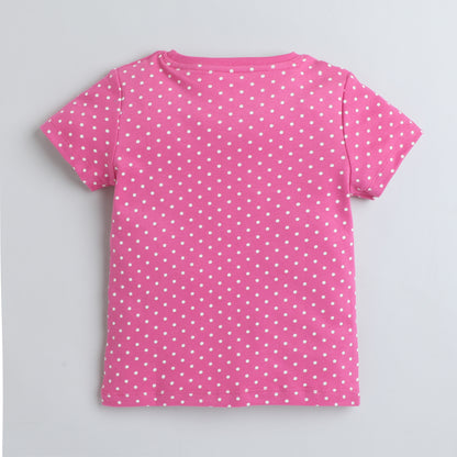 Girls Printed T-Shirt Pink – Polka Dot Design