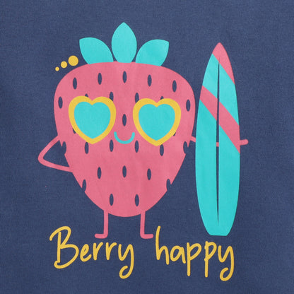 Girls Printed T-Shirt Navy – Berry Happy Design
