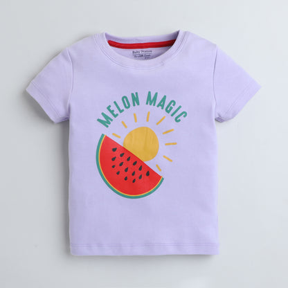 Girls Printed T-Shirt Lilac – Melon Magic Design
