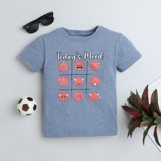 Boys T-Shirt - Blue Smile Print