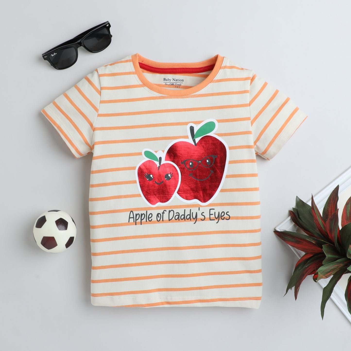 Girls Printed T-Shirt Beige – Apple of Daddy’s Eyes Design