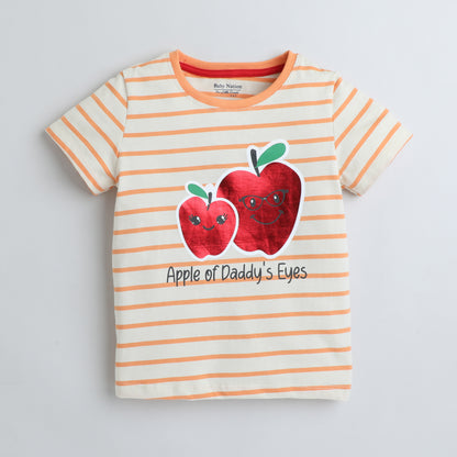 Girls Printed T-Shirt Beige – Apple of Daddy’s Eyes Design