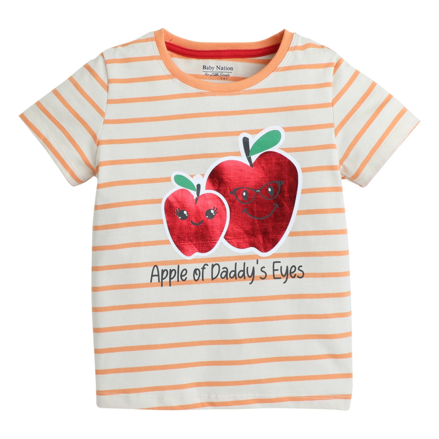 Girls Printed T-Shirt Beige – Apple of Daddy’s Eyes Design