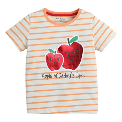 Girls Printed T-Shirt Beige – Apple of Daddy’s Eyes Design