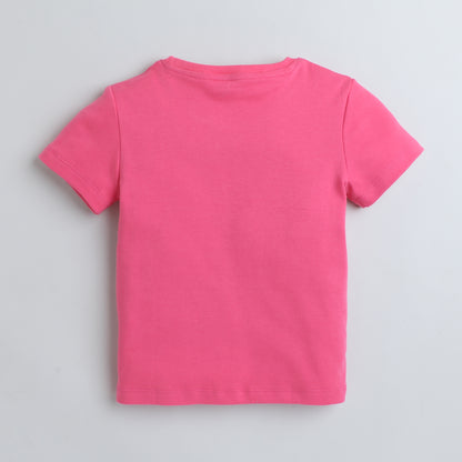 Girls Printed T-Shirt Pink – Little Mermaid Design