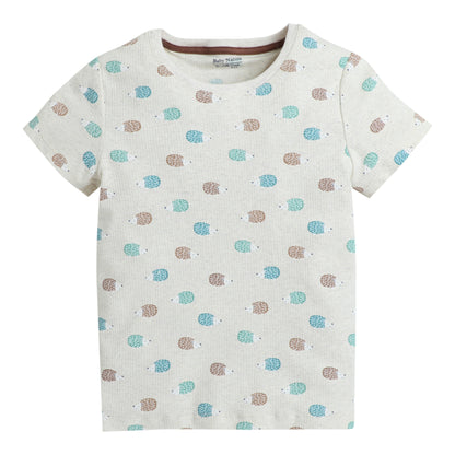 Girls Printed T-Shirt Beige – Hedgehog Design