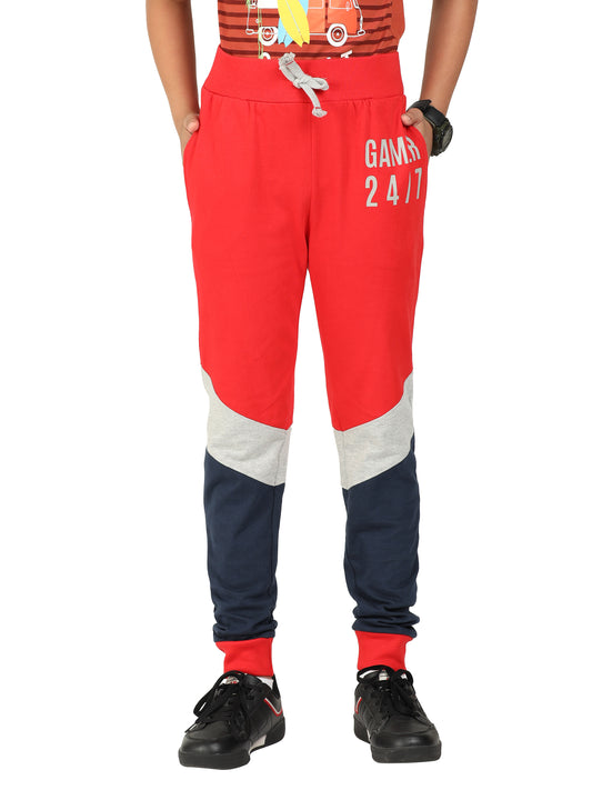 Dynamic Vibes: Boys' Red Joggers