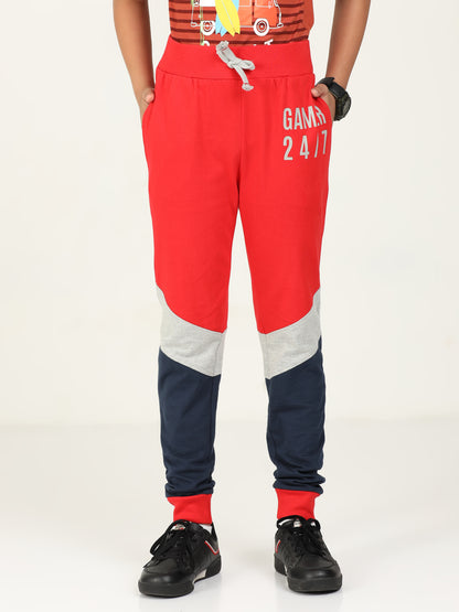 Dynamic Vibes: Boys' Red Joggers