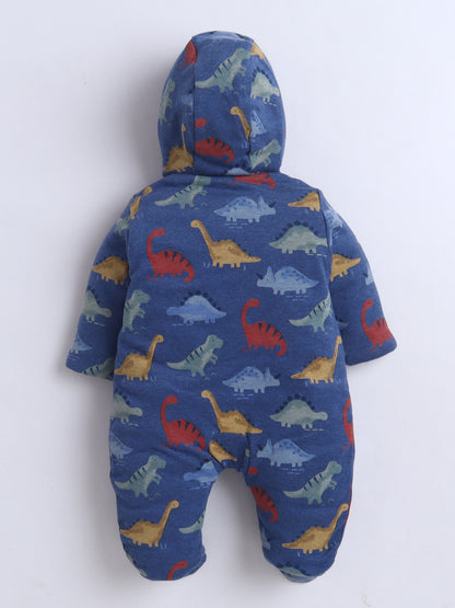 Baby Nation Reversible Baby Romper – Dinosaur Print & Mustard Stripes