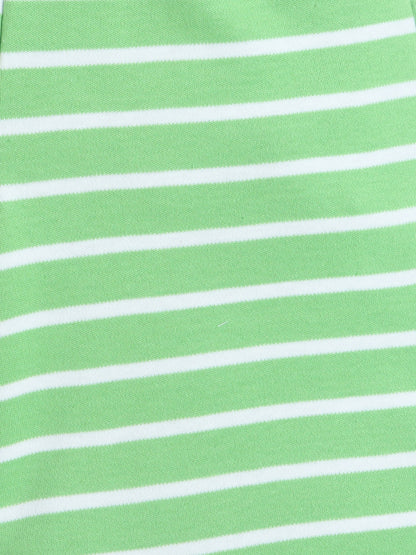 Baby Nation Cotton Knit Half Sleeve Coord Short Set - Green Stripes