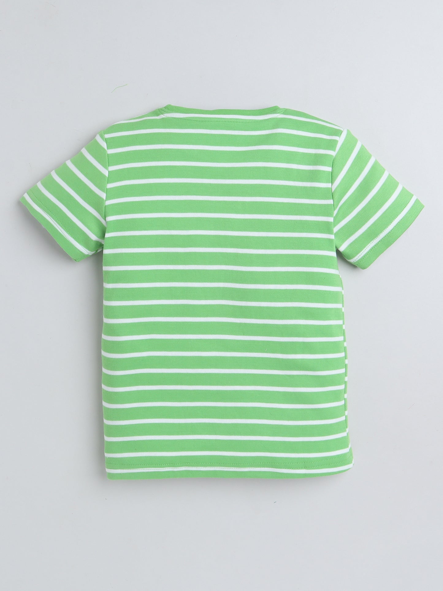 Baby Nation Cotton Knit Half Sleeve Coord Short Set - Green Stripes