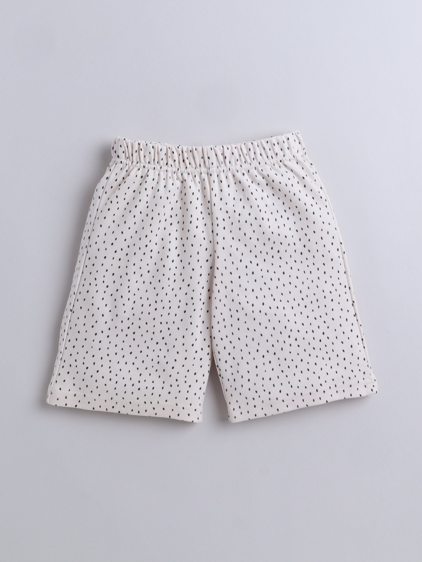 Baby Nation Cotton Knit Half Sleeve Coord Short Set - Melange Dot