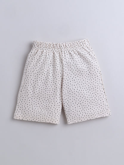 Baby Nation Cotton Knit Half Sleeve Coord Short Set - Melange Dot
